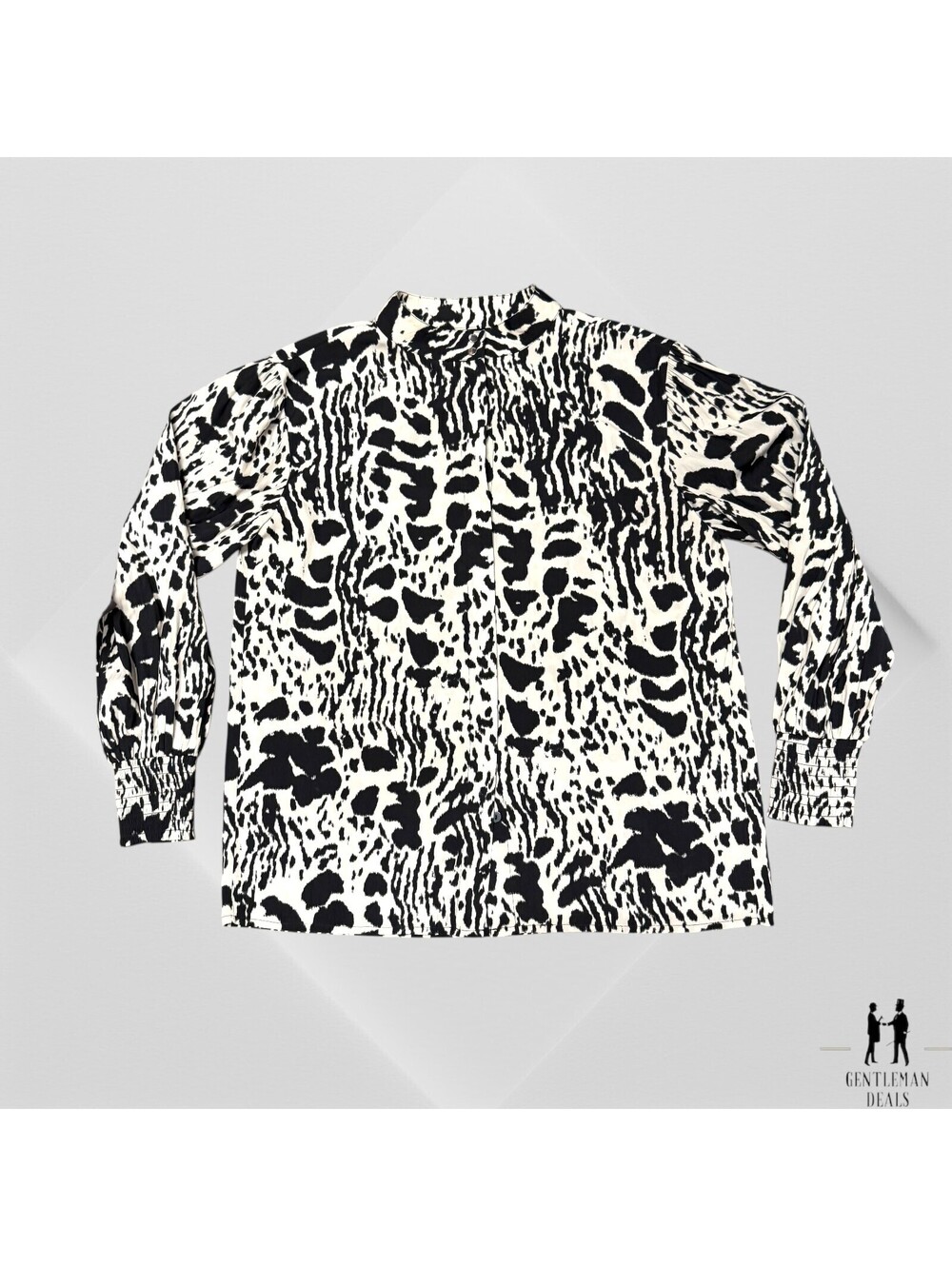 Bash Paris Ba&sh Opus Black White Printed Blouse Top Size XS Silk - Picture 11 of 13